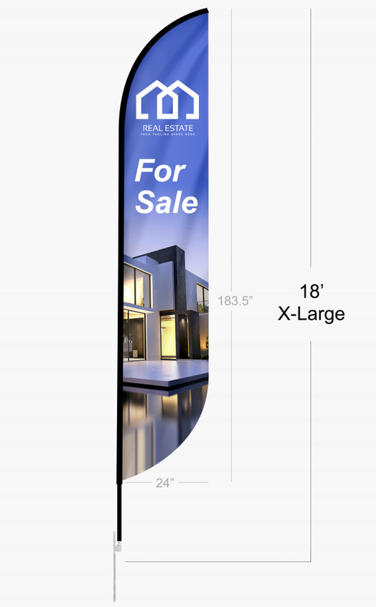18 Foot Double Sided Advertising Flag - PPA Pricing (at cost)