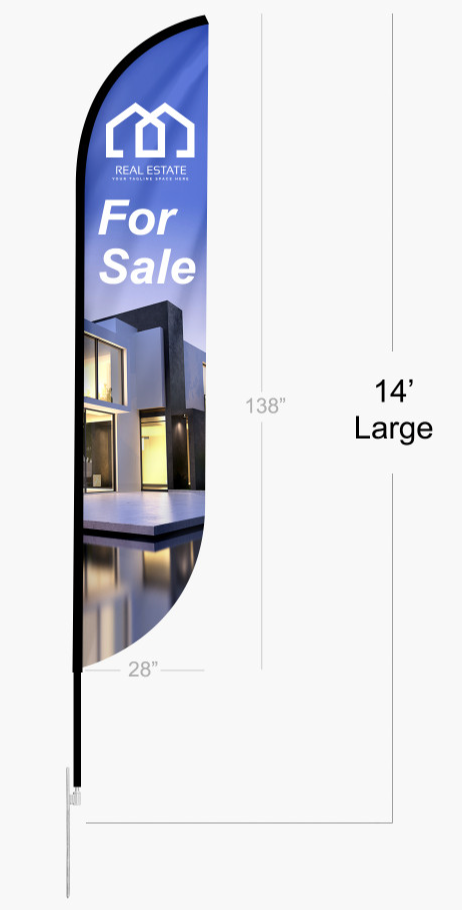 14 Foot Double Sided Advertising Flag - PPA Pricing (at cost)